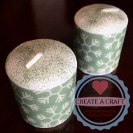 Green Snowflake Votive Candle